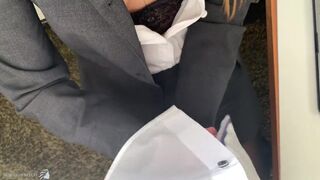 Business Woman Receives Lunch Break Sex Ends with Biggest Jizz Flow - 2 image