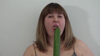 big beautiful woman with a Cucumber Copulates her Slit and Shakes Moist PAWG in Pants. - 2 image