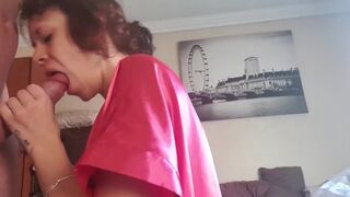 Shaggy Haired mother I'd like to fuck Engulfing and Jerking my Cock untill I Cum - 1 image