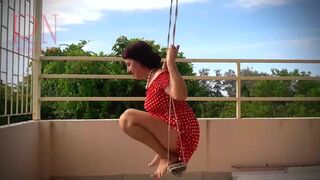 Perverted Housewife Swinging out of Pants on a Swing FULL EPISODE - 6 image