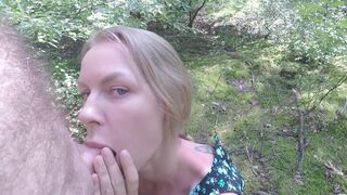 Sexy Wife Public Anal Sex in Sunny Forest. Handcuffs Oral-Job and Engulfing Cocks. 1st Time Public. - 3 image