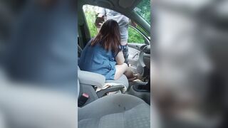 Dogging Preggo Wife Engulf Strangers Cock in Car - 13 image
