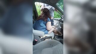 Dogging Preggo Wife Engulf Strangers Cock in Car - 14 image