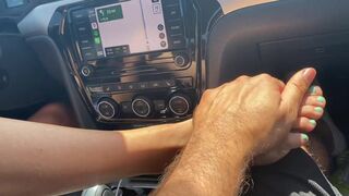 POV mother I'd like to fuck Foot Tease and Cook Jerking during the time that Driving - 3 image