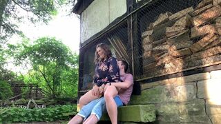 Outdoor sex behind a farmhouse - public fuck with big beautiful woman - 1 image