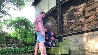 Outdoor sex behind a farmhouse - public fuck with big beautiful woman - 6 image