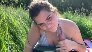 Public Blow Job - people walk and drive by - I cum in throat - 7 image