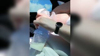 Banging my Large Milk Mounds Empty in the Car - 9 image