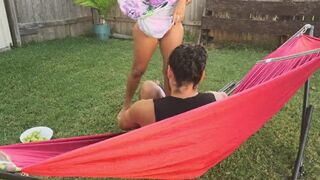 Pretty Latin Babe wife Jolla receives vagina eaten on a hammock - 10 image