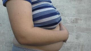 Wife outdoor with a giant cheating preggo abdomen -Milky Mari - 5 image