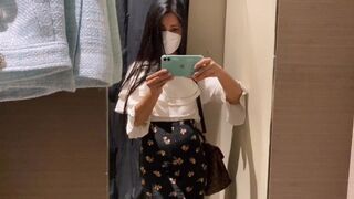 Shopping mall's fitting room sexually excited masturbate - 1 image