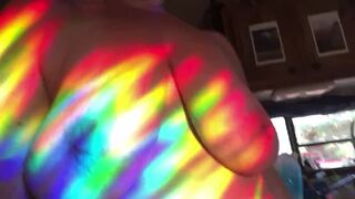 Feverish cougar cum-hole felt hotter than ever, fleshly rainbow dance for u! - 15 image