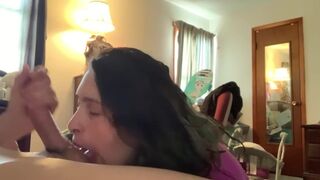 2 HANDS AND LICKING CUM OFF BALLS PREVIOUS TO STEPMOM RECEIVES HOME - 1 image