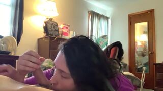 2 HANDS AND LICKING CUM OFF BALLS PREVIOUS TO STEPMOM RECEIVES HOME - 12 image