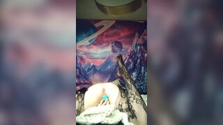 Little pink fur pie squirms away from toy - 14 image