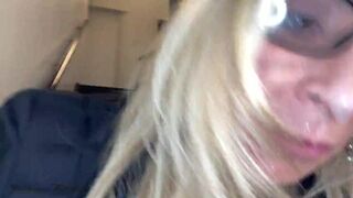 Risky hotel stairwell oral-stimulation and facial, public cumwalk - 11 image