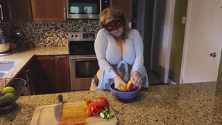 Slicing and crushing Food and RUBBING it into MY LARGE mother I'd like to fuck LOVE MUFFINS - 9 image