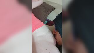 Twat licking on the couch - 4 image