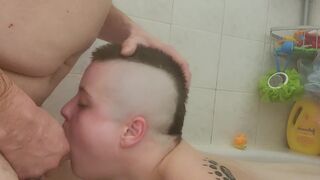 THROATPIE angel deepthroat blow job in the shower. Valuable beauty - 12 image