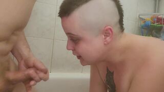 THROATPIE angel deepthroat blow job in the shower. Valuable beauty - 13 image