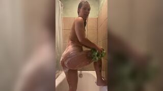 plays and dances in sexy steamy shower during the time that waits in the other room - 7 image