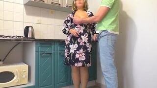 Large arse mommy oral-job son and arch her back for anal sex - 4 image