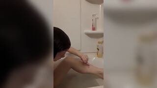 shaving my hot legs with pink disposable razor - 11 image