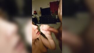 Engulfing and unfathomable throating his cock - non-professional (POV) - 14 image