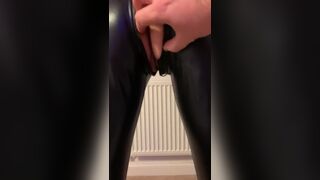 British Dilettante Mother I'd Like To Fuck Being Unzipped in her Leather Catsuit and then Fingered - 14 image