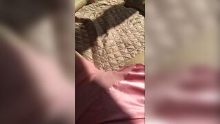 POV female masturbation, lustful mother i'd like to fuck relaxes and gently masturbates her love button, the rays of the sun fall on her unshaven cum-hole and this babe receives an unreal morning agonorgasmos Nimfa Mannay GinnaGg - 3 image