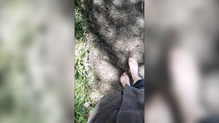 hiking barefoot in the mud, getting very smutty feet, feet fetish solely ! - 11 image