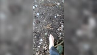 hiking barefoot in the mud, getting very smutty feet, feet fetish solely ! - 2 image