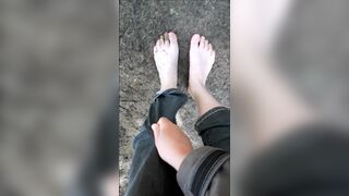 hiking barefoot in the mud, getting very smutty feet, feet fetish solely ! - 4 image