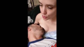 mother I'd like to fuck Receives Double Agonorgasmos from Breastfeeding her Spouse! - 3 image