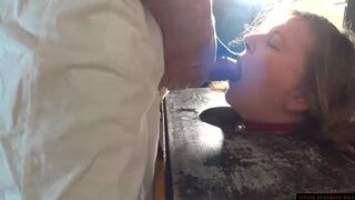 Facefucked in Pillory by cock and a Bad Dragon - Little Sunshine mother I'd like to fuck - 10 image