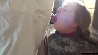 Facefucked in Pillory by cock and a Bad Dragon - Little Sunshine mother I'd like to fuck - 6 image