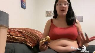 Obese mother I'd like to fuck looks GIANT after gain shake chug - 6 image