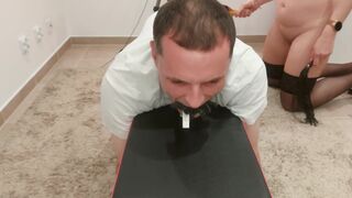 Femdom Dominatrix-Bitch, Hard Gazoo Thrashing, Make Water in Throat, Creampie Cleanup, Cuckold's Life Training - 3 image