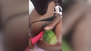 Pumping my backdoor with cucumber and sex tool - 9 image