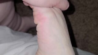Super Close Up travel of my feet soles toes 2wks after pedi-rt previous to next pedicure - 9 image
