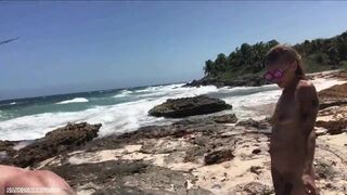 Risky Fuck & Facial on a Nudist Beach in Mexico with Cum Walk - 5 image