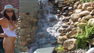 Great Outdoor Waterfall Fuck Then Candi Annie Swallows Cum Load - 6 image