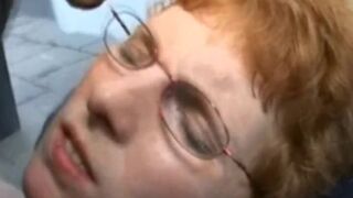 Unattractive Dutch Redhead Teacher With Glasses Stuffed By Student - 13 image