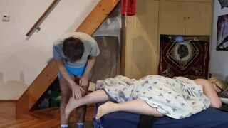 Stepson preying on his mothers feet - 2 image