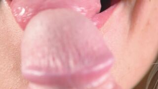 Close up oral sex, playing with my husbands hard cock head - 2 image