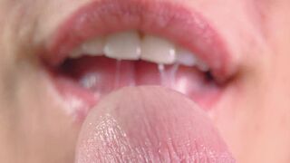 Close up oral sex, playing with my husbands hard cock head - 5 image