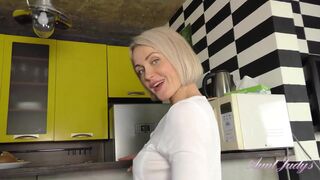 AuntJudys - 40yo Super-mother I'd like to fuck Natie acquires off in the Kitchen - 2 image