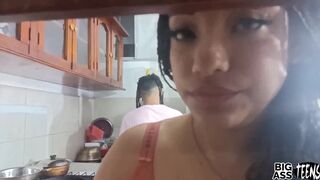 Step Mama Sex - Step Mamma Seduces Step Son In Kitchen Shows Her Large A-Hole To Dude With Large Cock And Takes It In Her Creamy Slit - Large Gazoo - 4 image