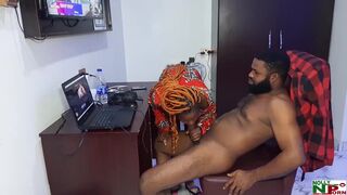 OMG! What a Giant Cock! Ladygold Africa Fuck Krissyjoh's Large Dick During The Time That Editing Nigerian Porn Clip - 11 image