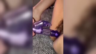 Unshaved Mother I'd Like To Fuck Plays With Her Cub & Toy - 12 image
